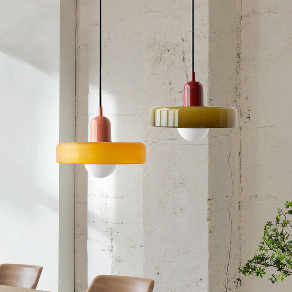 GleaMore - Bauhaus Hanglamp In Stijlvol Gekleurd Glas