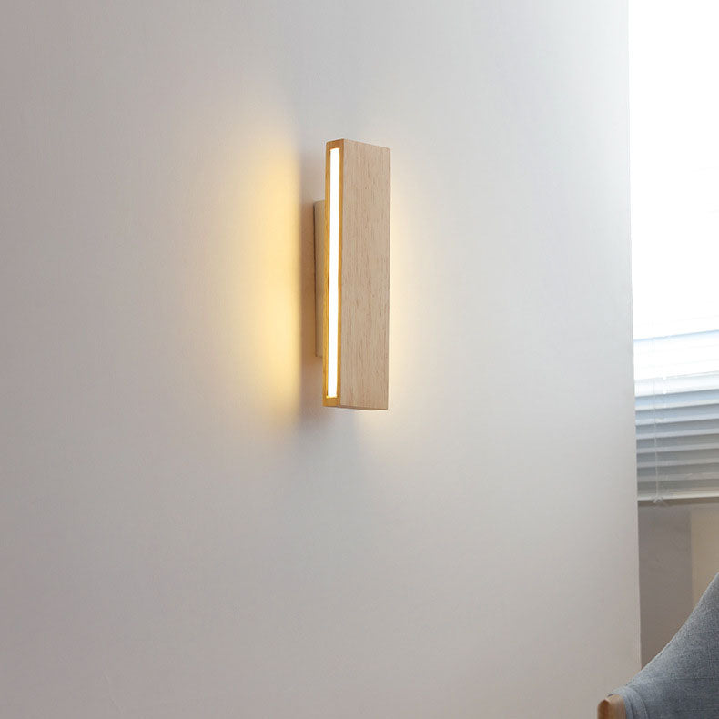 Kado – Japanse Minimalistische Draaibare Houten LED Wandlamp (Rechthoekig, Verstelbaar)