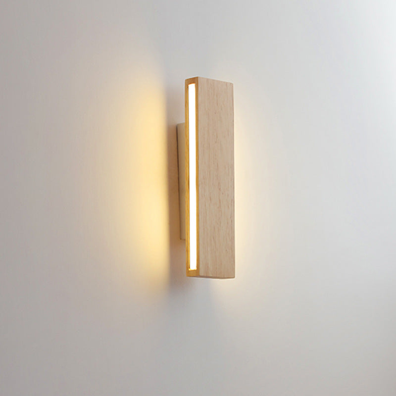 Kado – Japanse Minimalistische Draaibare Houten LED Wandlamp (Rechthoekig, Verstelbaar)