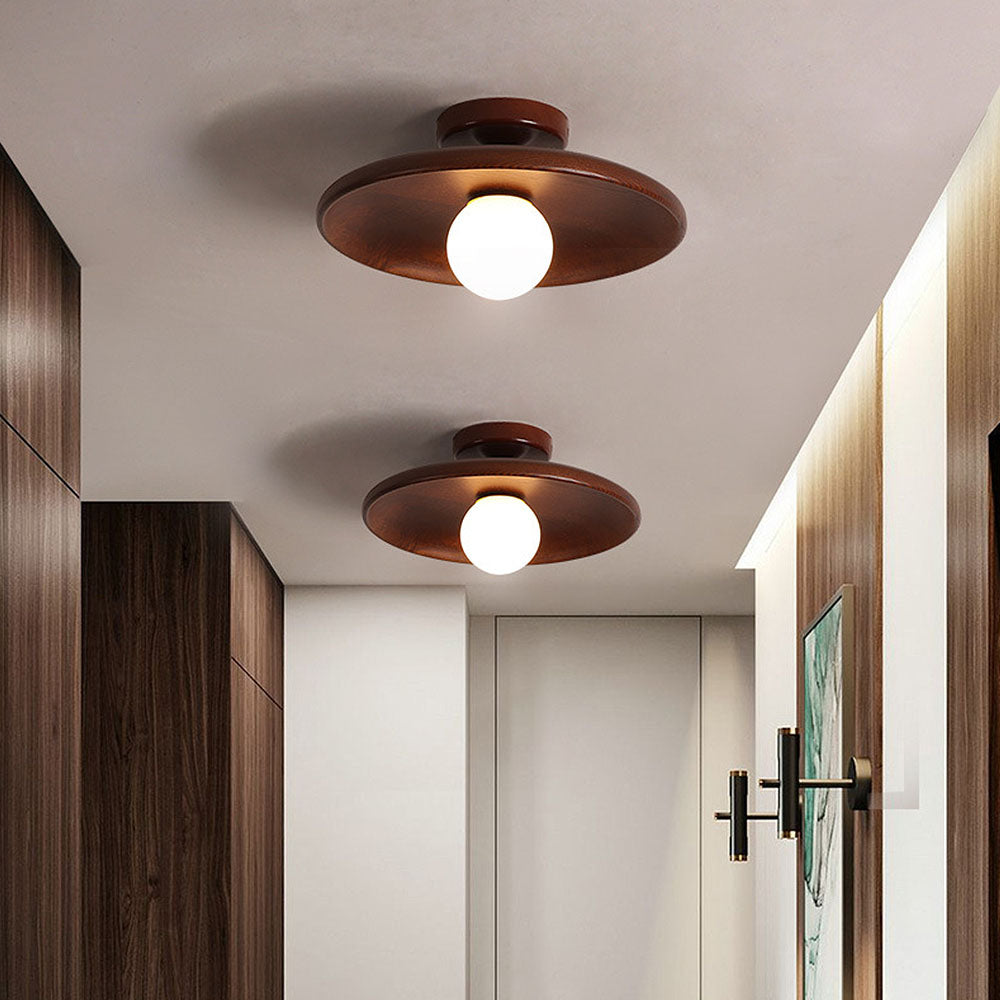 Natura – Scandinavische Houten Minimalistische Ronde Plafondlamp