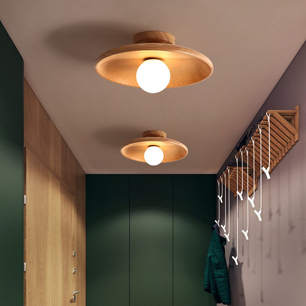 Natura – Scandinavische Houten Minimalistische Ronde Plafondlamp