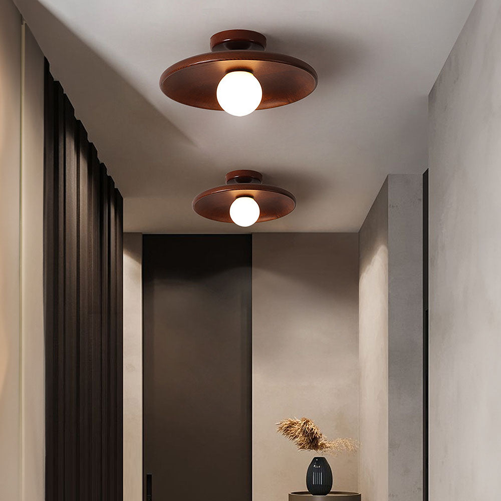 Natura – Scandinavische Houten Minimalistische Ronde Plafondlamp