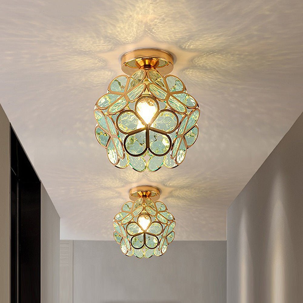 Floriva – Bloemen Stijl Glazen Plafondlamp