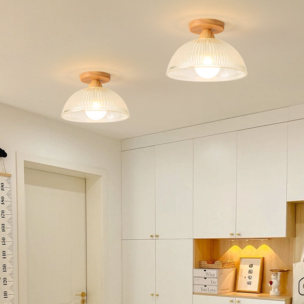 Solvia – Glas & Hout Plafondlamp