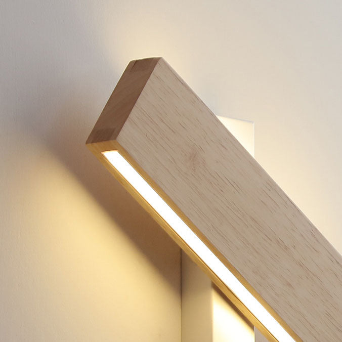 Kado – Japanse Minimalistische Draaibare Houten LED Wandlamp (Rechthoekig, Verstelbaar)
