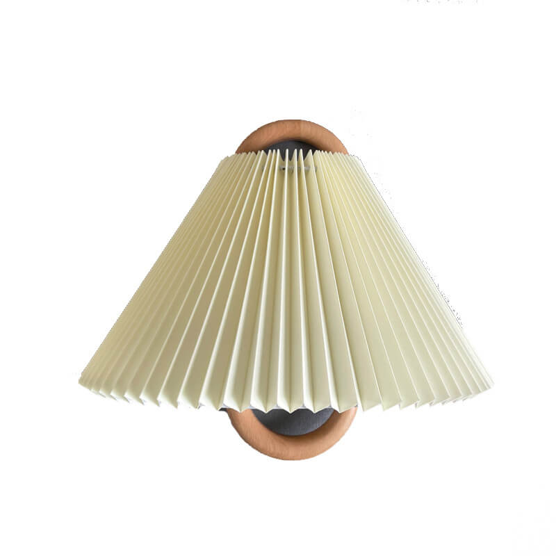 Edda – Moderne Geplisseerde Stoffen & Massief Houten Wandlamp (1-Licht)