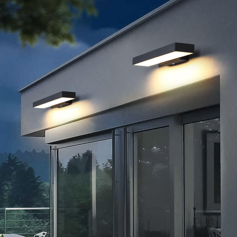 Vega – Moderne Rechthoekige LED Buiten Wandlamp (Waterdicht, met Sensor, 3000K)