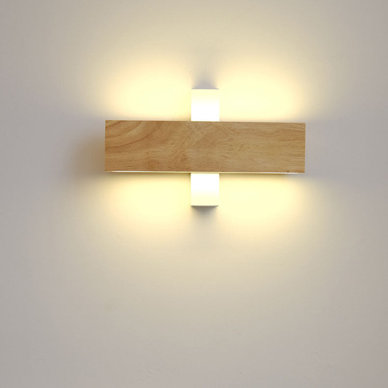 Kado – Japanse Minimalistische Draaibare Houten LED Wandlamp (Rechthoekig, Verstelbaar)