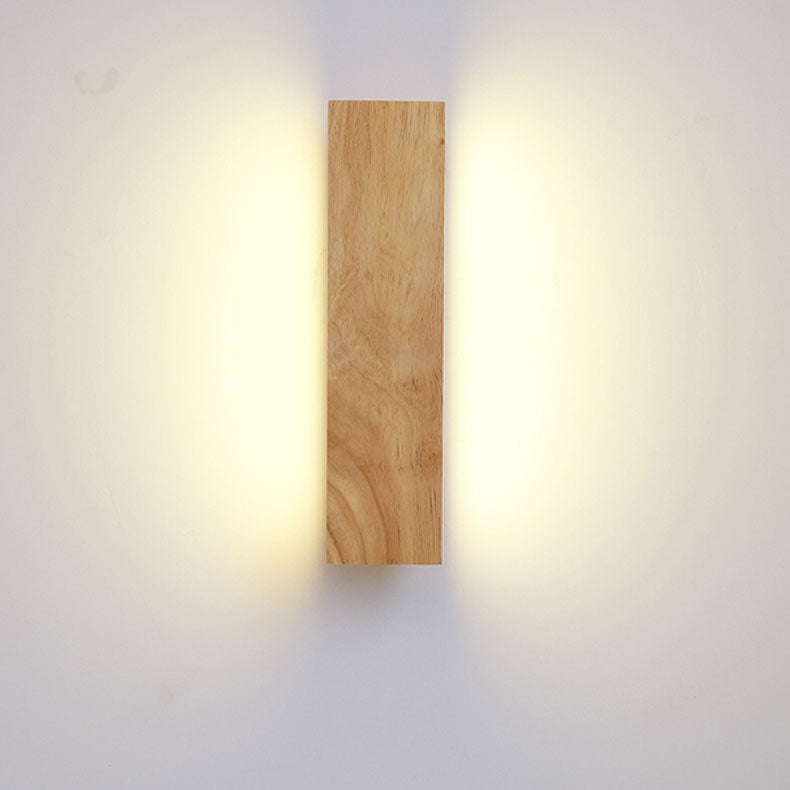 Kado – Japanse Minimalistische Draaibare Houten LED Wandlamp (Rechthoekig, Verstelbaar)