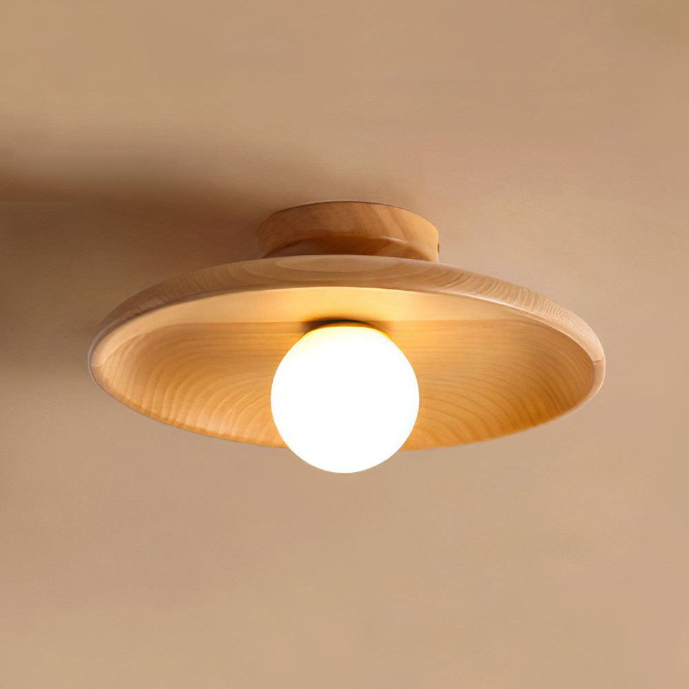 Natura – Scandinavische Houten Minimalistische Ronde Plafondlamp