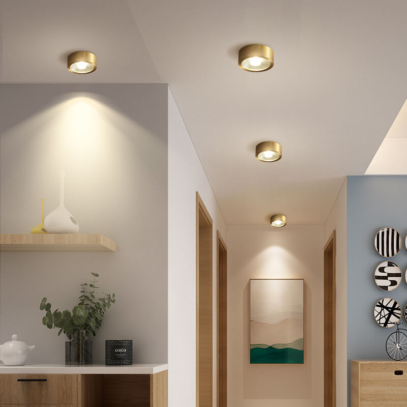 Aurelia – Scandinavische Koperen Ultra-Dunne LED Plafondlamp (Opbouw)