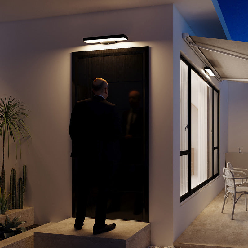 Vega – Moderne Rechthoekige LED Buiten Wandlamp (Waterdicht, met Sensor, 3000K)