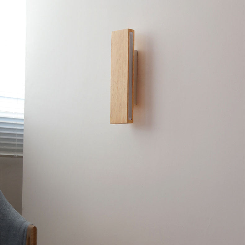 Kado – Japanse Minimalistische Draaibare Houten LED Wandlamp (Rechthoekig, Verstelbaar)