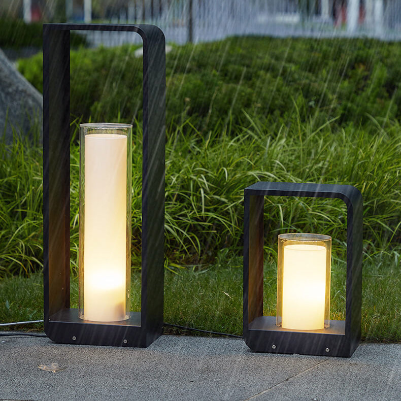 Auro – Moderne Vierkante Outdoor LED Tuinlamp (Waterdicht, Zonne-energie/Hardwired)