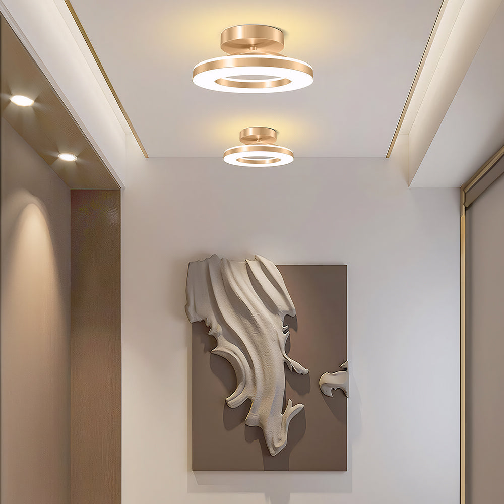 Framora - Moderne Ronde IJzeren LED Plafondlamp Voor Stijlvolle Gangen