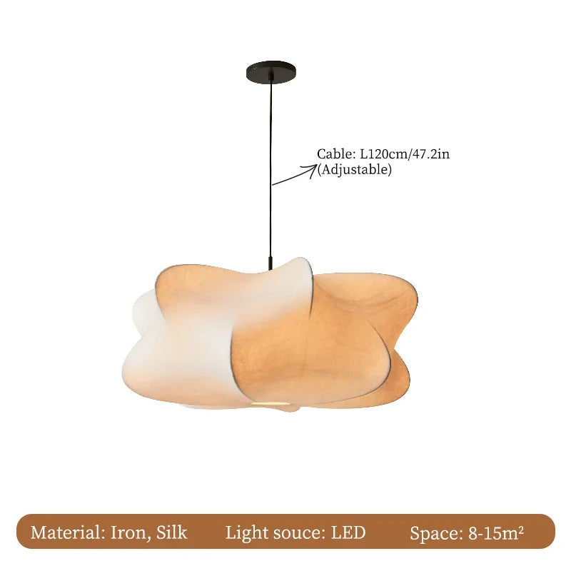 Matellis - Wabi Sabi Zijde Hanglamp met Warme Sfeerverlichting