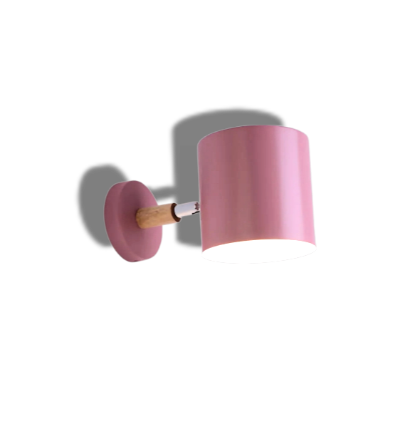 Auri – Verstelbare Pastel Wandlamp (Scandinavisch Ontwerp, Houtaccent)