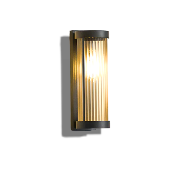 Erya – Cilindrische Buiten Wandlamp (Metaal & Glas, Zonne-energie/Bedraad, IP65 Waterdicht)