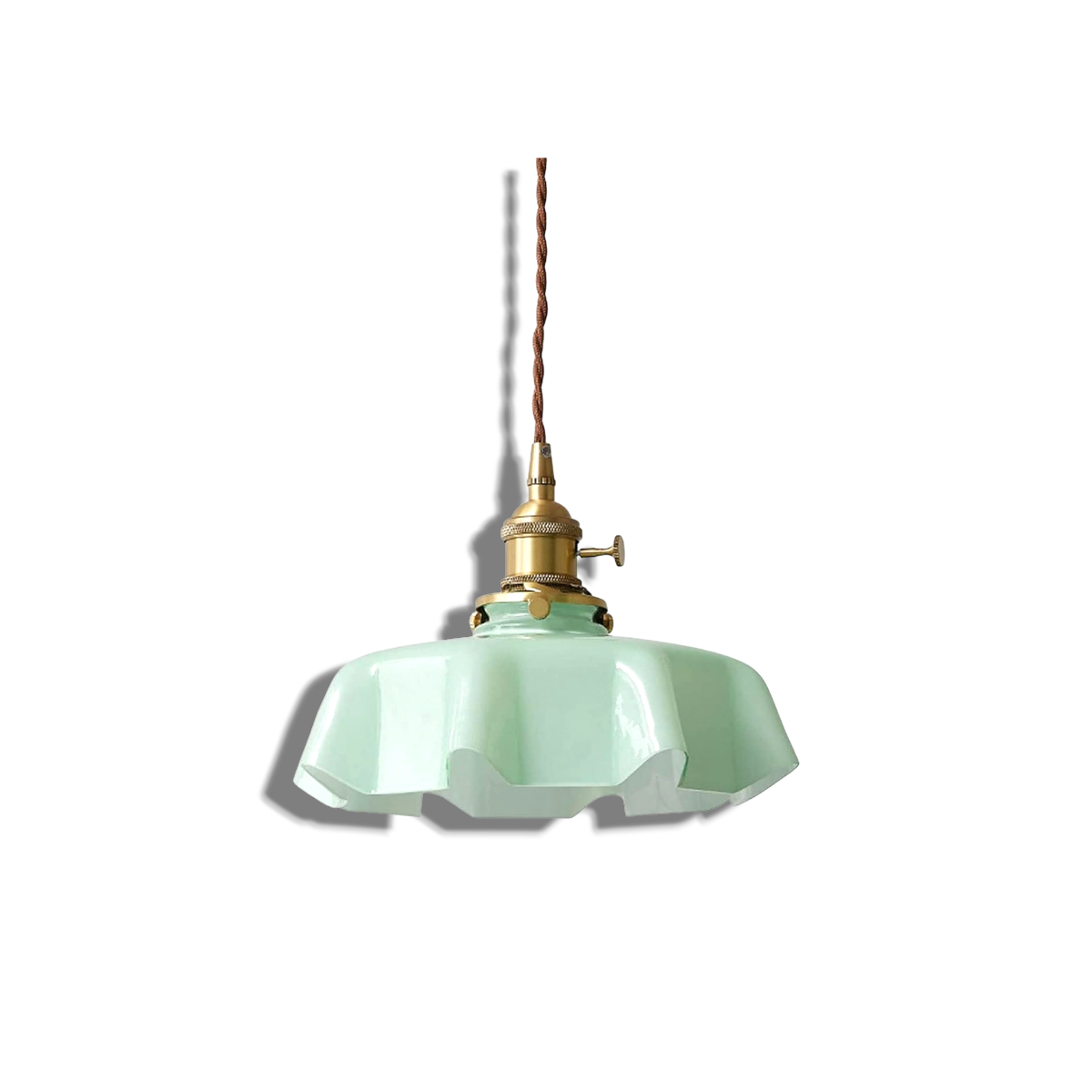 Florencia – Retro Bloemen Hanglamp van Messing en Glas