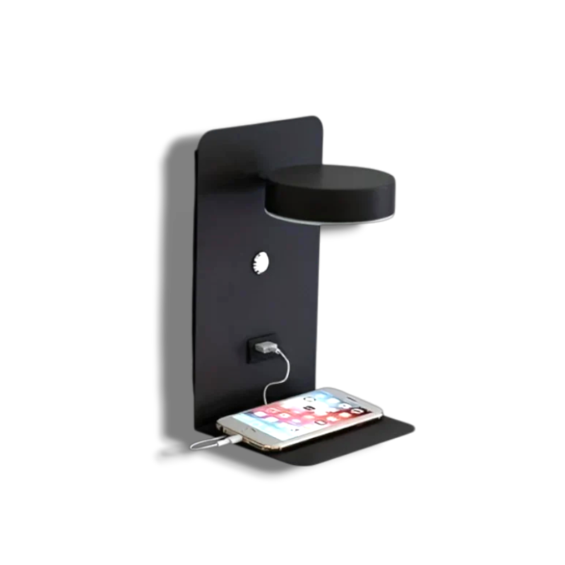 Shelvara – Minimalistische Wandlamp met USB Oplader & Niche