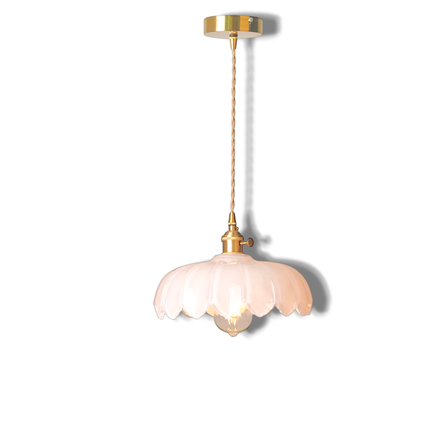 Accentra – Vintage Hanglamp met Glazen Bloemenkap