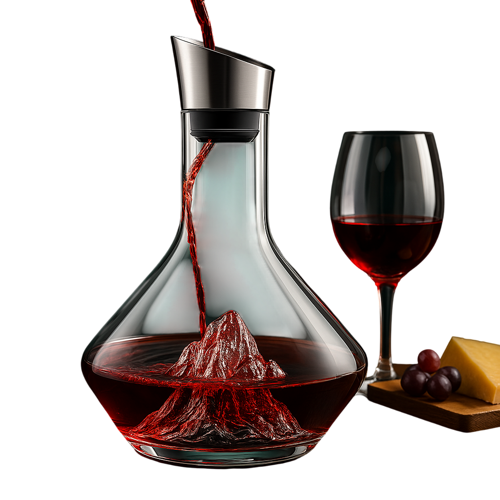 Hestora - Kristallen Wijndecanter met Modern IJsbergdesign voor Beluchting