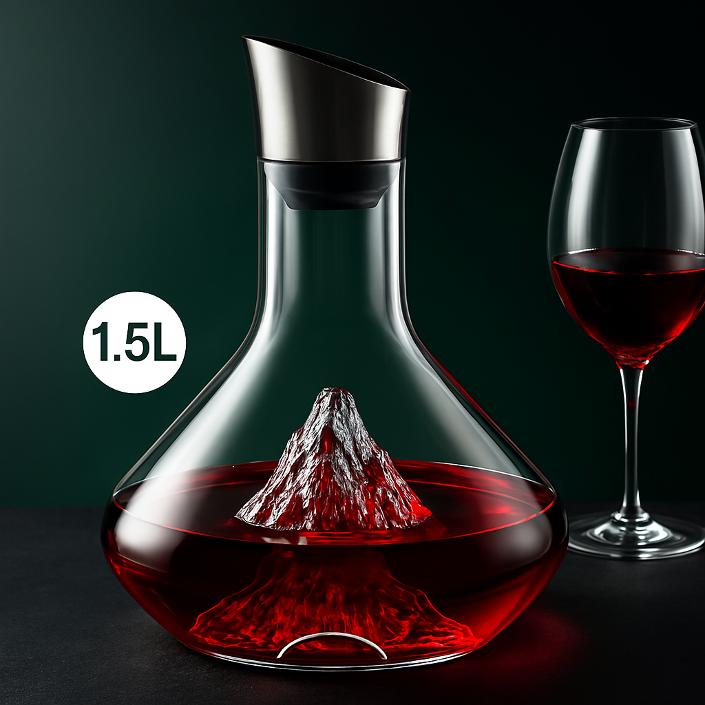 Hestora - Kristallen Wijndecanter met Modern IJsbergdesign voor Beluchting