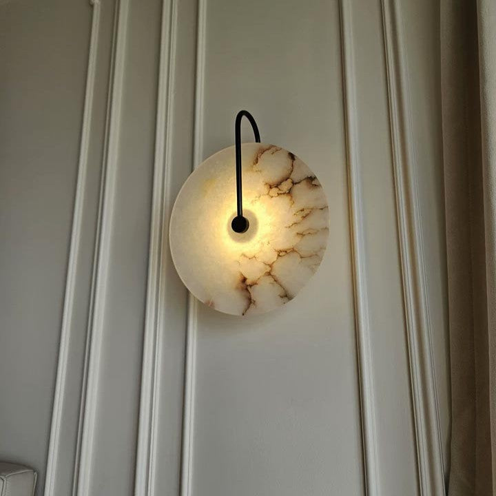 Selene – Natuursteen Alabaster Marmer Minimalistische Wandlamp