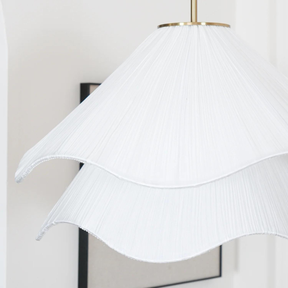 Flora – Stoffen Hanglamp & Plafondlamp (Elegante Bloemvorm, Warm Licht)