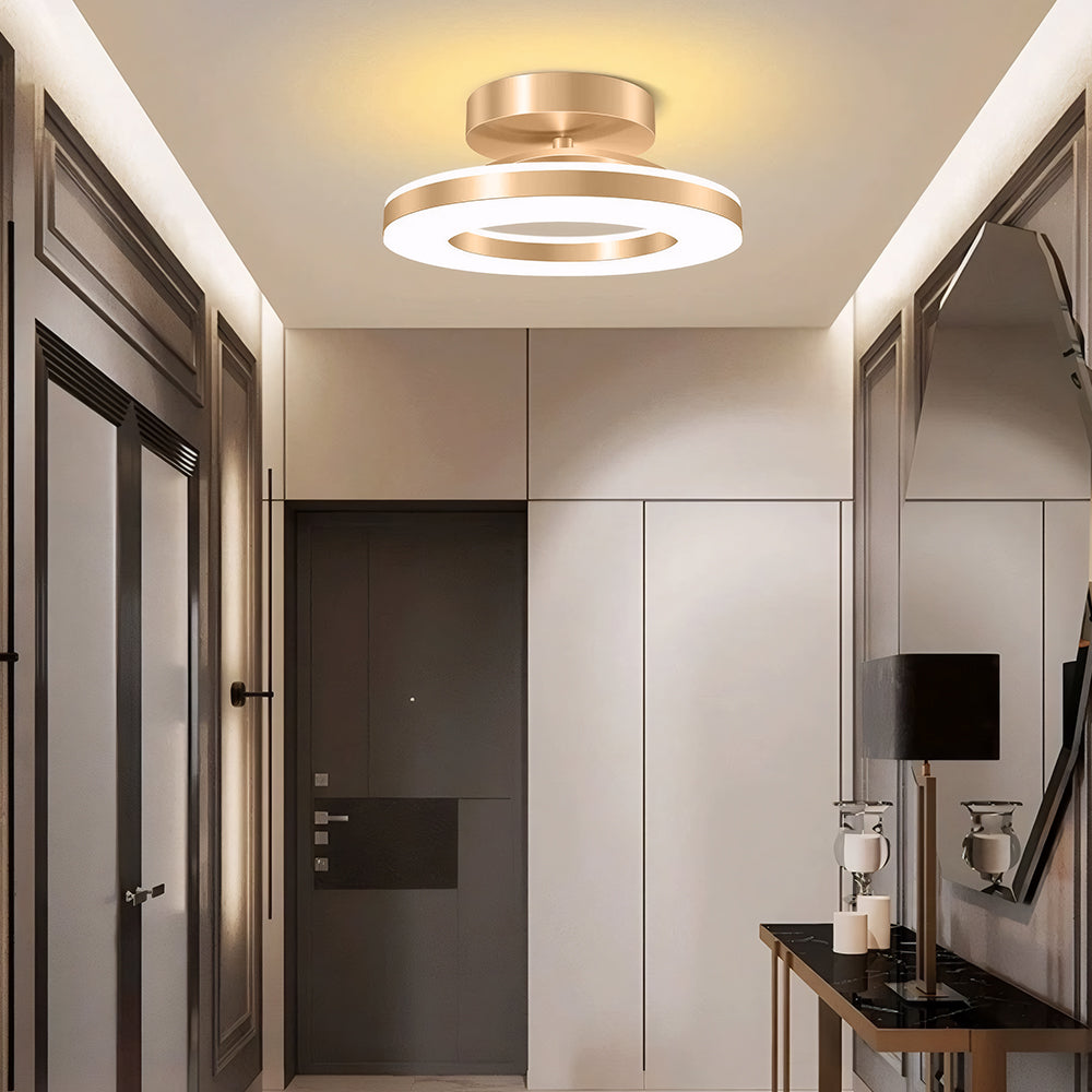 Framora - Moderne Ronde IJzeren LED Plafondlamp Voor Stijlvolle Gangen