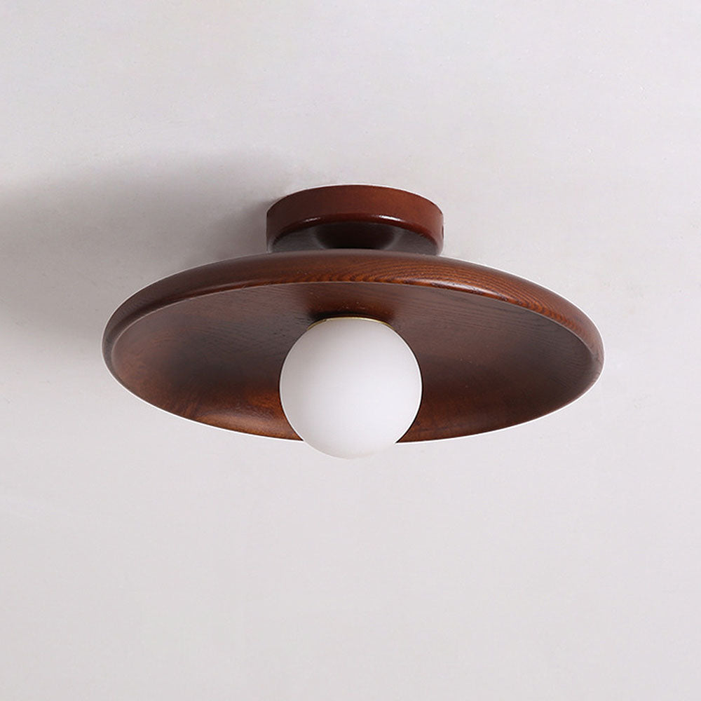 Natura – Scandinavische Houten Minimalistische Ronde Plafondlamp