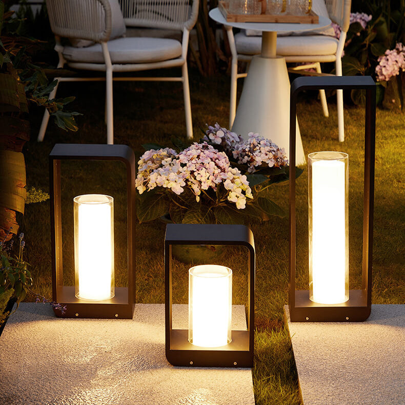 Auro – Moderne Vierkante Outdoor LED Tuinlamp (Waterdicht, Zonne-energie/Hardwired)