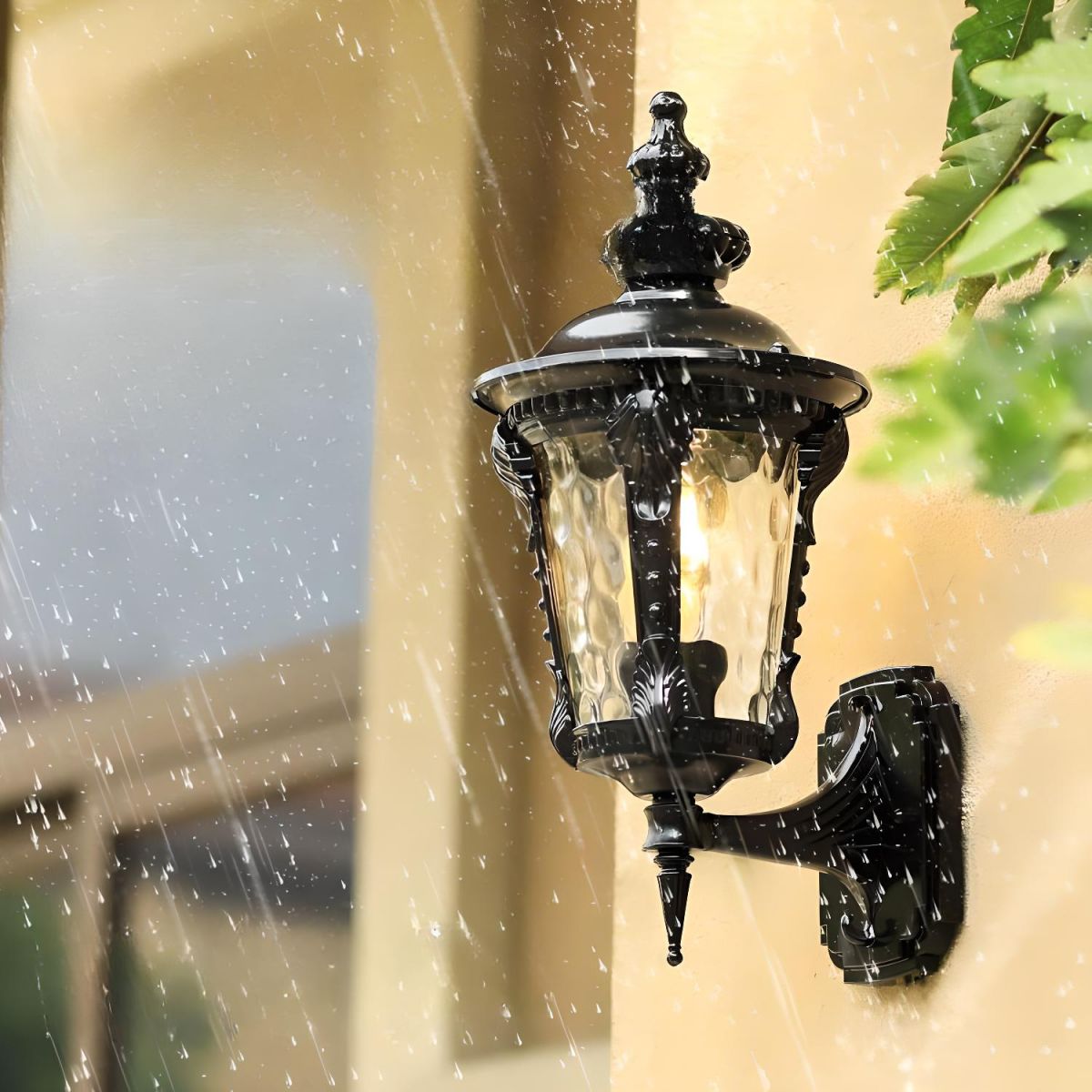 Avelora – Vintage Buiten Wandlamp met Glazen Kap