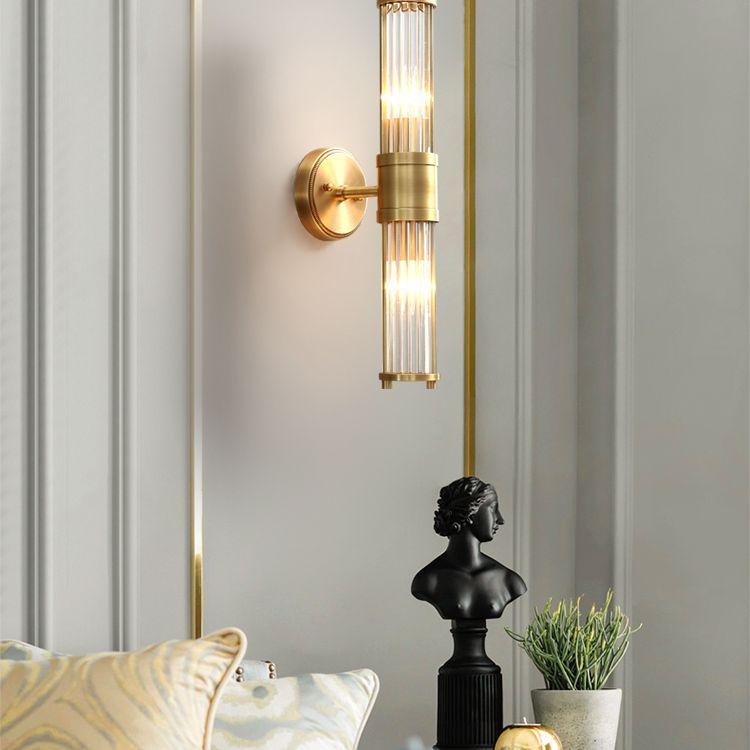 Firevine - Stijlvolle LED Wandlamp Met Cilindervormig Design En Gouden Afwerking