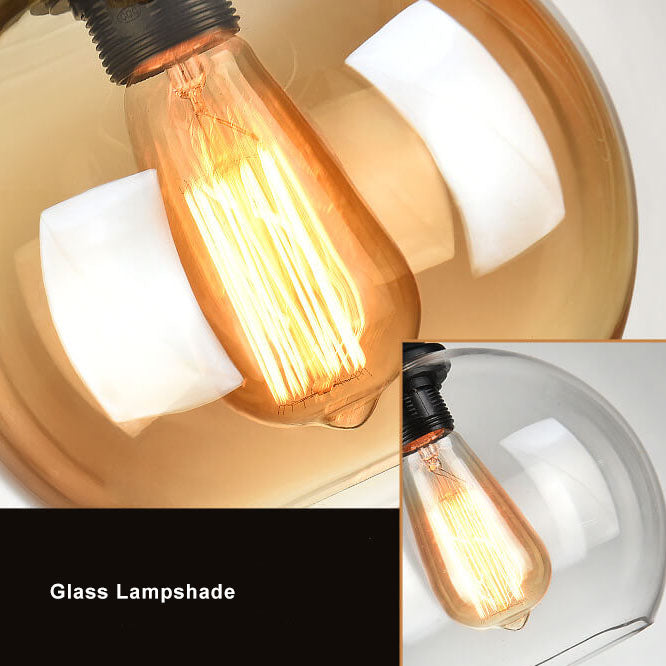 Riva – Retro Touw Glazen Bol Hanglamp (1-Licht)