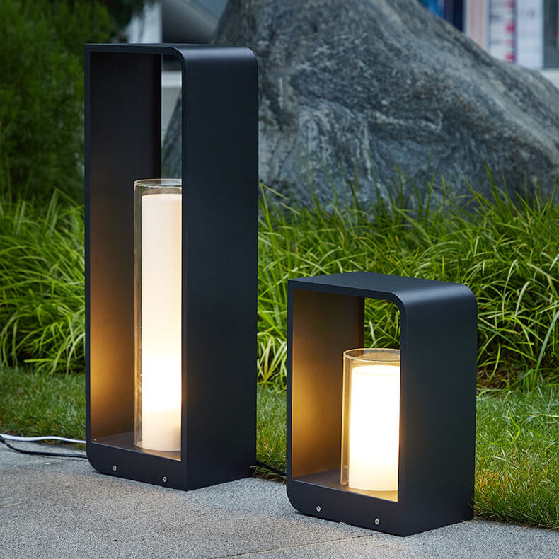 Auro – Moderne Vierkante Outdoor LED Tuinlamp (Waterdicht, Zonne-energie/Hardwired)