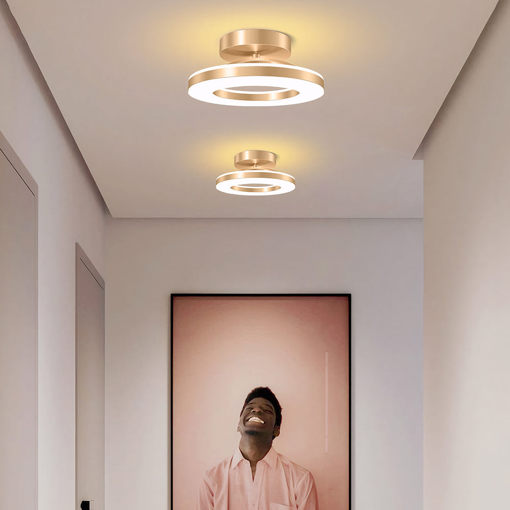 Framora - Moderne Ronde IJzeren LED Plafondlamp Voor Stijlvolle Gangen