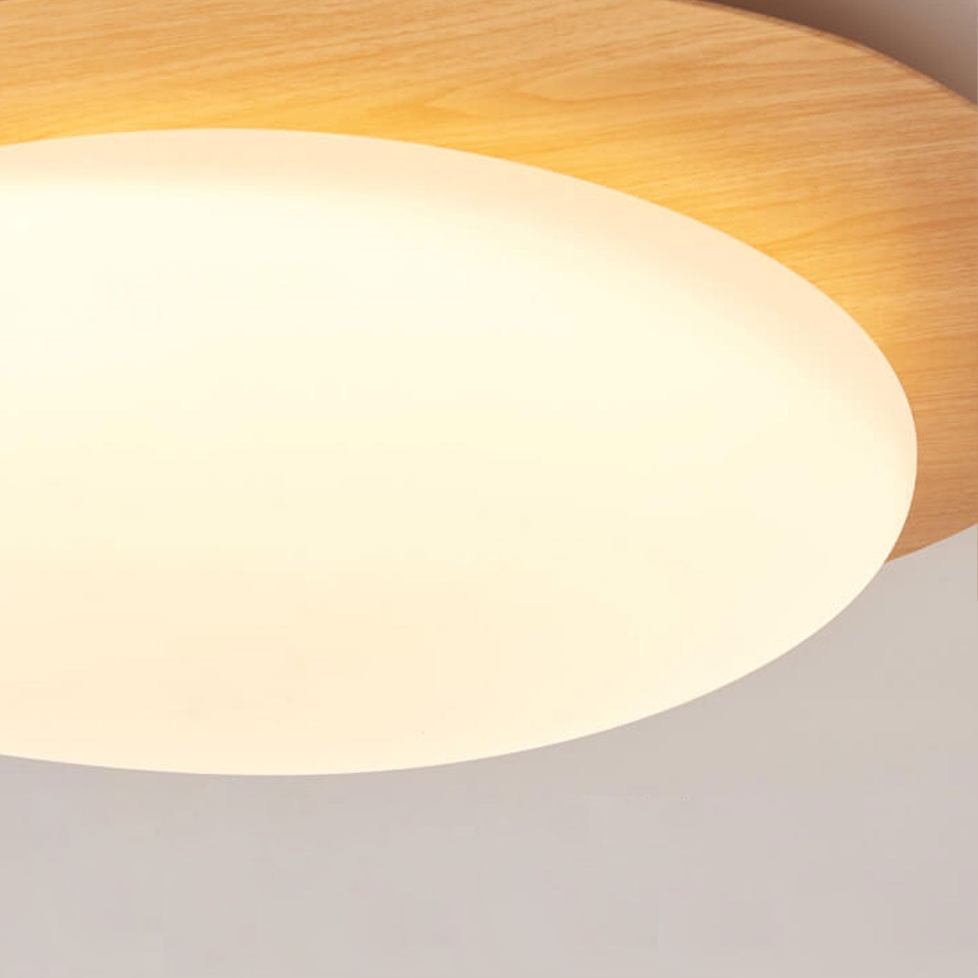 Pebble – Scandinavische Houtnerf LED Plafondlamp (Opbouw, Dimbare Opties)