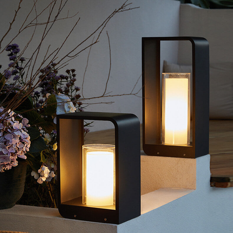 Auro – Moderne Vierkante Outdoor LED Tuinlamp (Waterdicht, Zonne-energie/Hardwired)