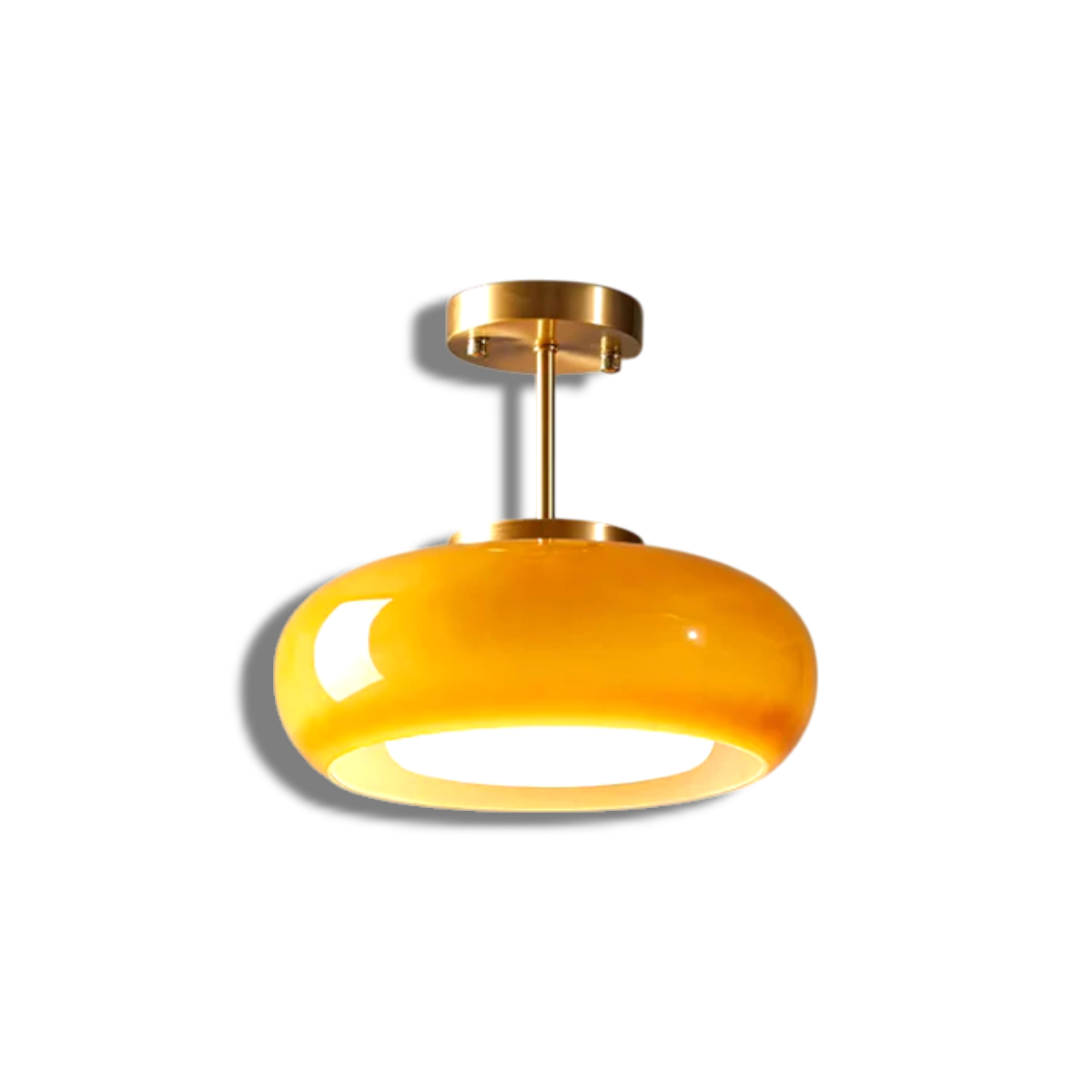 Aurea – Koperen & Glazen LED Plafondlamp (Drie-Kleuren Dimbaar, Modern Design)