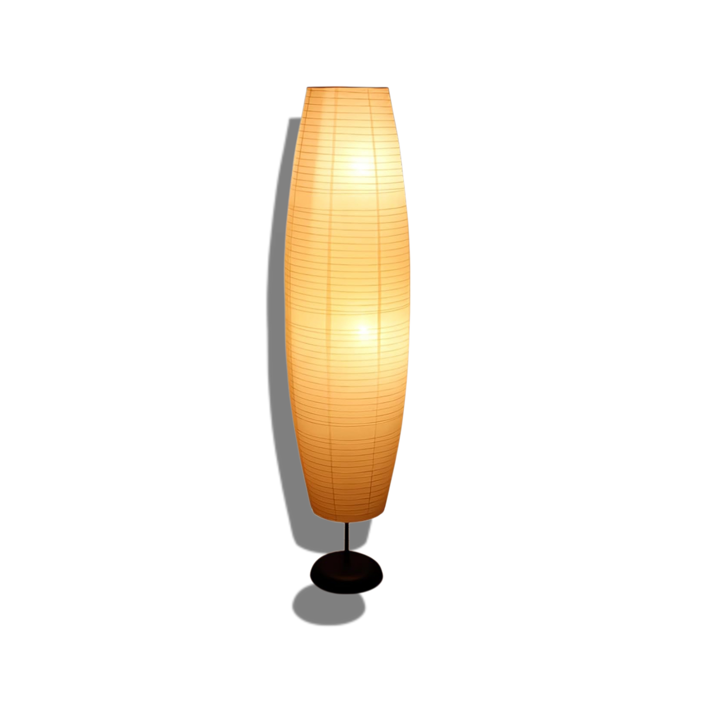 Aria – Scandinavische Minimalistische Rijstpapieren Kolom Vloerlamp (2-Lichts)