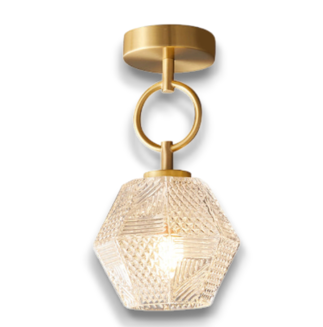 Lustoria - Elegante Art Deco Plafondlamp Met Diamantgeslepen Glas