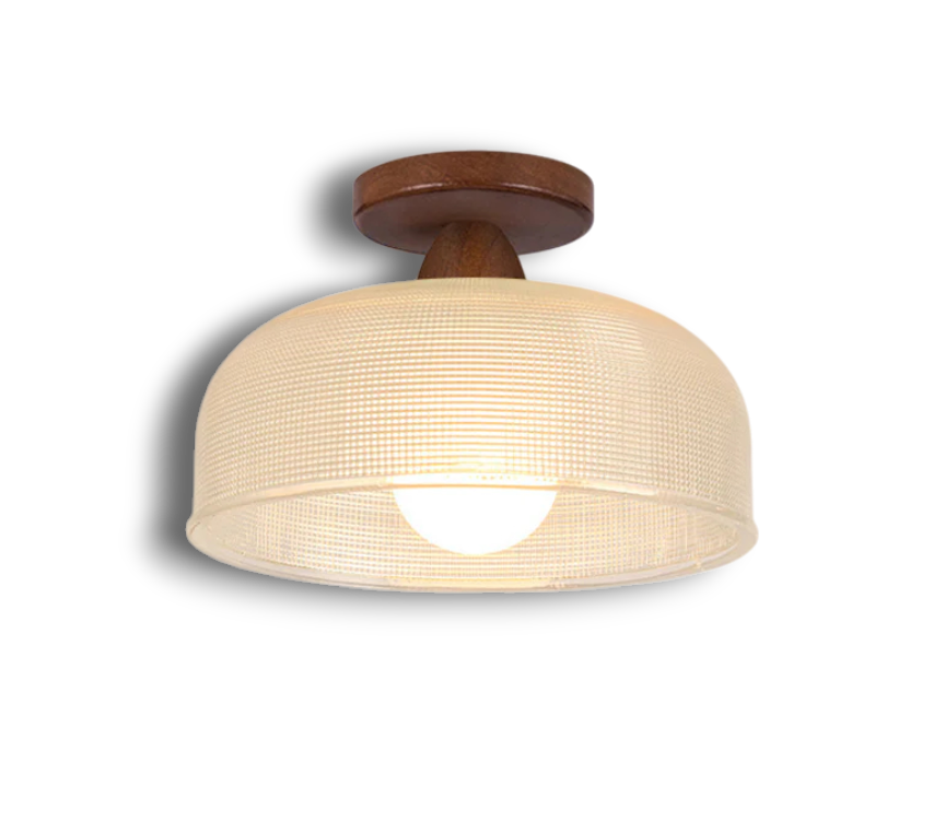 Solvia – Glas & Hout Plafondlamp