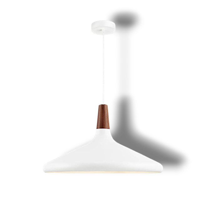 Glowbelle - Elegante Kegelvormige Hanglamp Met Geoliede Walnootstam Voor Warme Sfeer