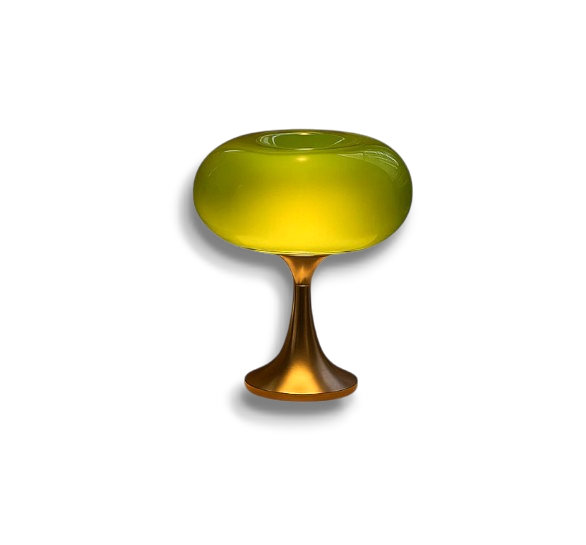 Solari – Retro Bauhaus Tafellamp, Glas & Ijzer Sfeerlamp