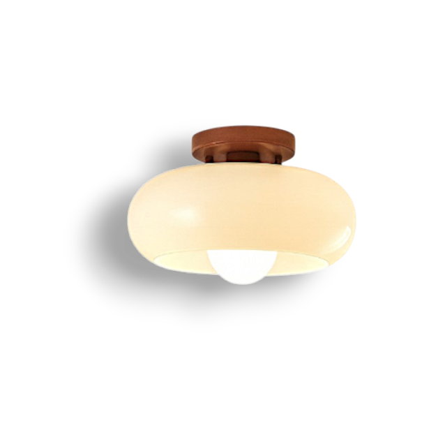 Verandae - Elegante Franse Bauhaus Crème Plafondlamp Met Minimalistisch Ontwerp