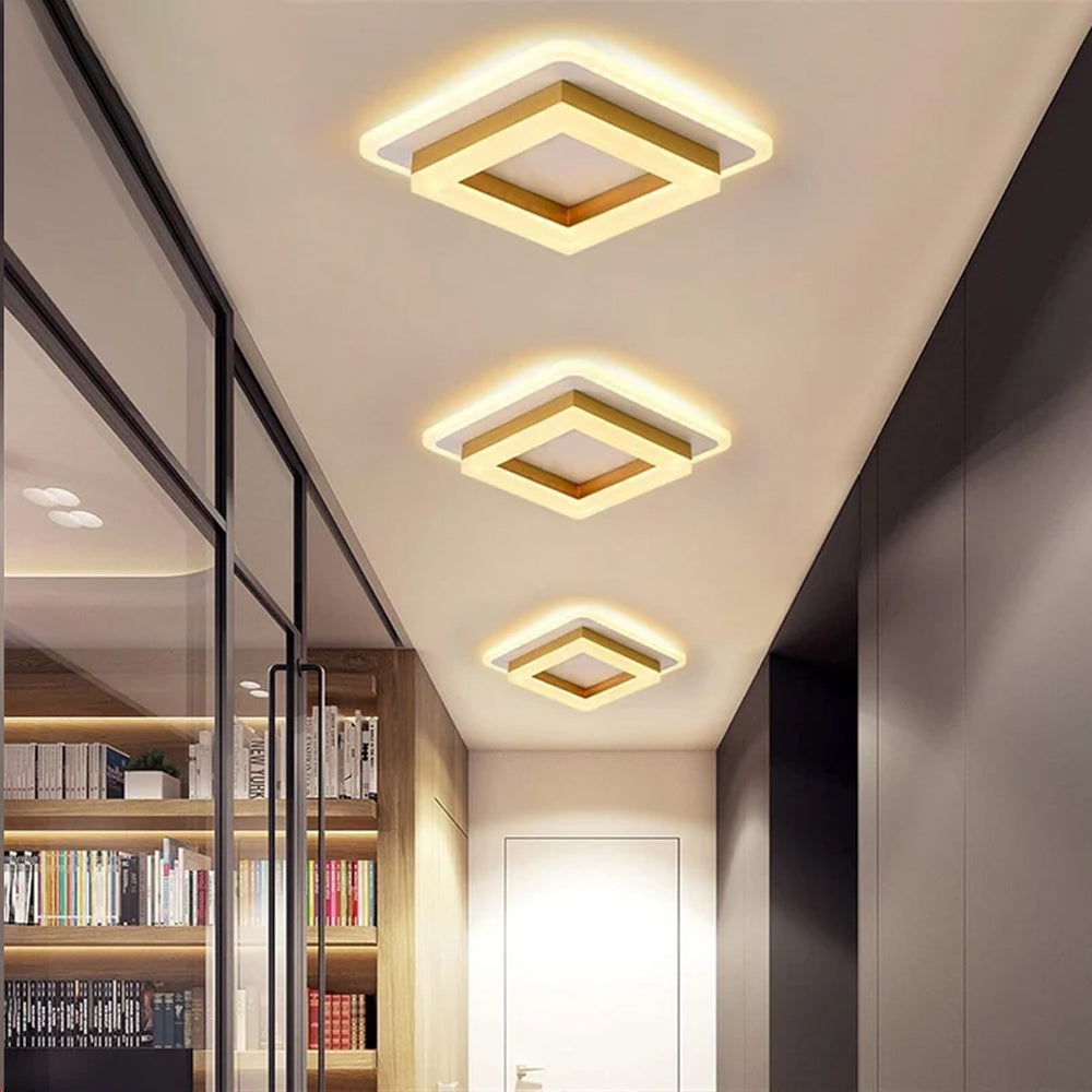 Villaura – Moderne Vierkante LED Plafondlamp Voor De Hal Met Strak Opbouwontwerp