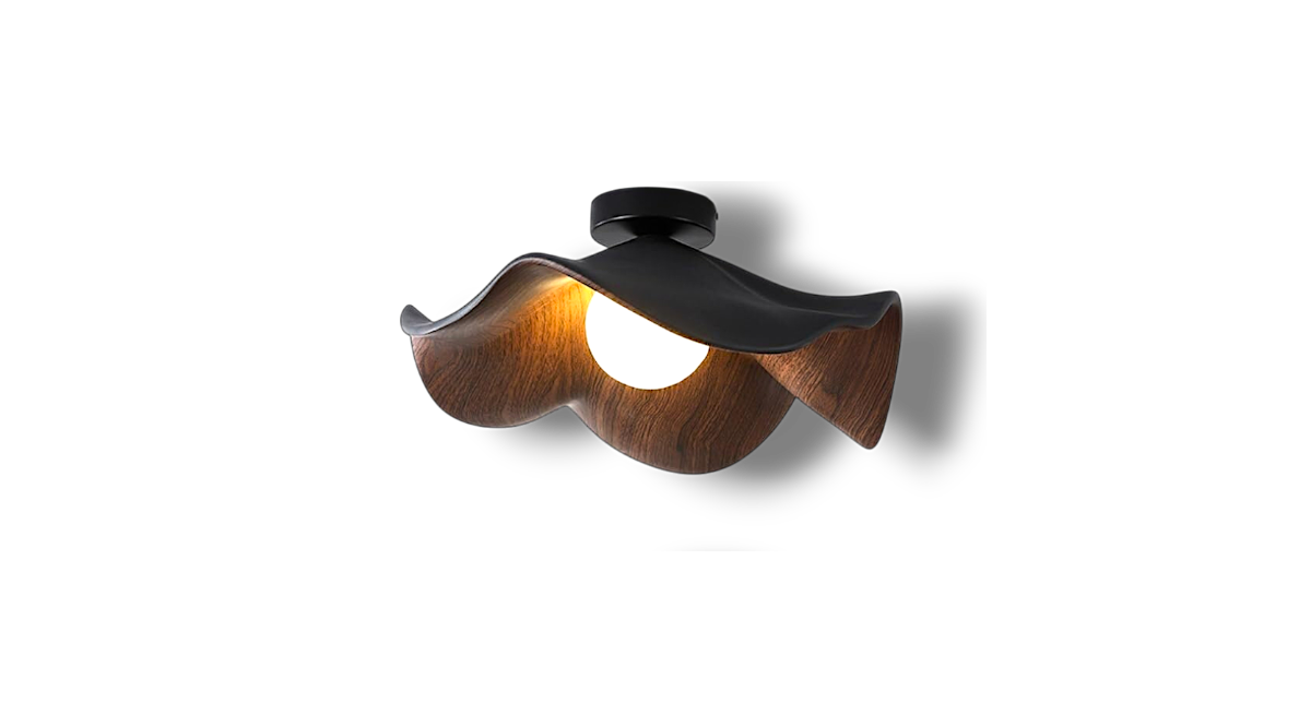 Liora – Scandinavische Houten Plafondlamp (Lotus Design Lamp)