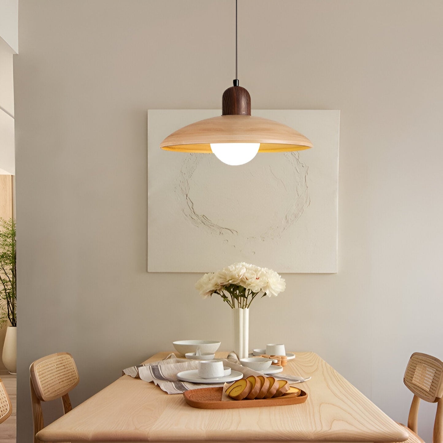 Hiroka – Japanse Wabi-Sabi Walnoot Hanglamp