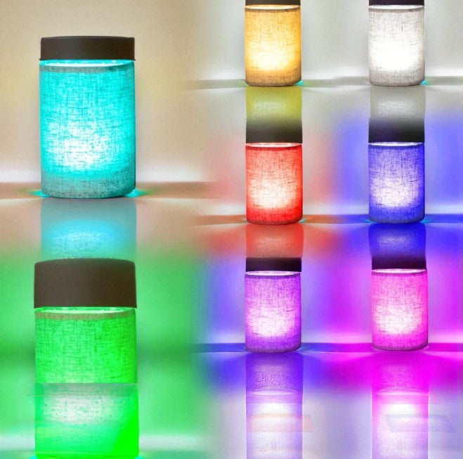 Liora – 2-Pak Draadloze Wandlampen (Linnen Kap, RGB, Dimbaar, Afstandsbediening)